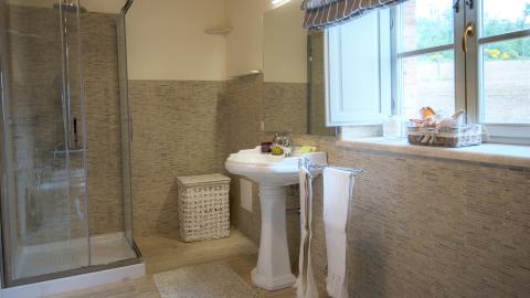 Badkamer van villa Trevinano