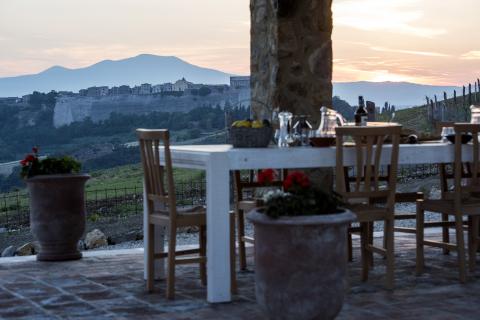 Buitengewoon mooi uitzicht bij zonsondergang