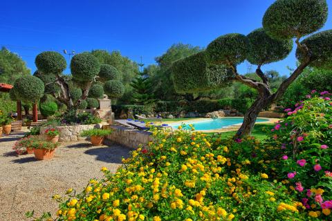 Ruime tuin prive zwembad vakantiehuis trullo