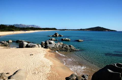 Strand bij Lido d'Orri, Sardinie vakantie