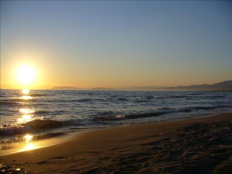 Brede stranden van Viareggio, Toscane - Italie