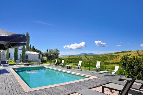 Luxe villa zwembad, tennisbaan, bij Siena  Toscane