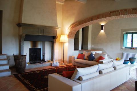 Luxe villa zwembad, tennisbaan, bij Siena  Toscane