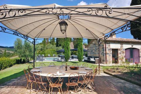 Luxe villa zwembad, tennisbaan, bij Siena  Toscane