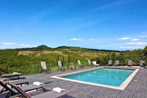 Luxe villa zwembad, tennisbaan, bij Siena  Toscane