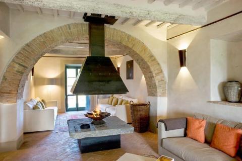 Luxe villa zwembad, tennisbaan, bij Siena  Toscane