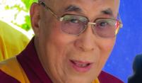 De Dalai Lama terug in het boeddhistische klooster in Pomaia