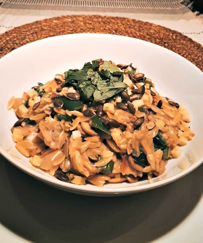 Paddenstoelenrisotto van orzo