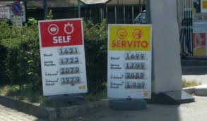 Borden met Italiaanse prijzen voor benzine
